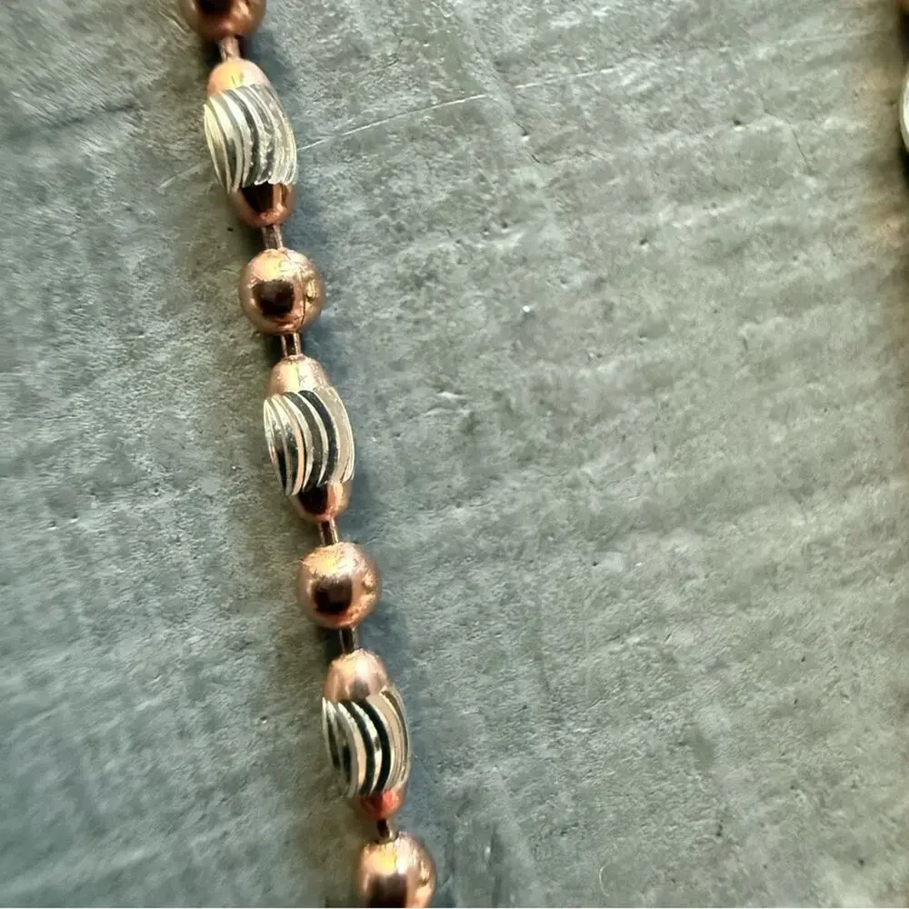 Sterling Silver Two Toned Ankle Bracelet